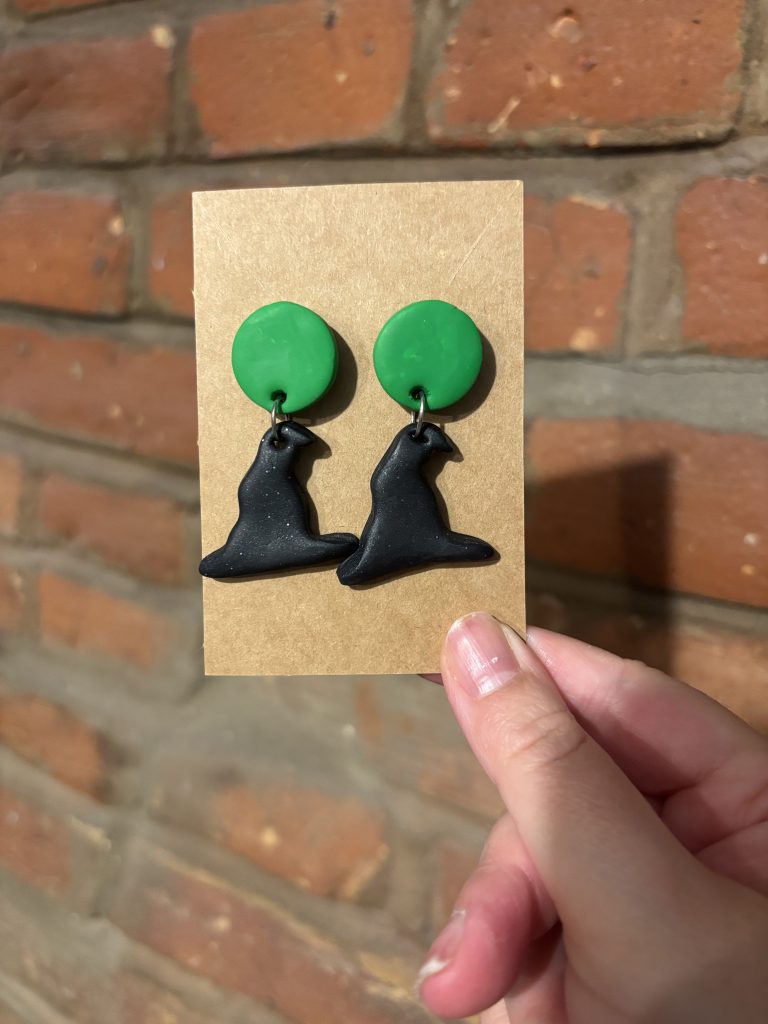 Witches hat polymer clay earrings