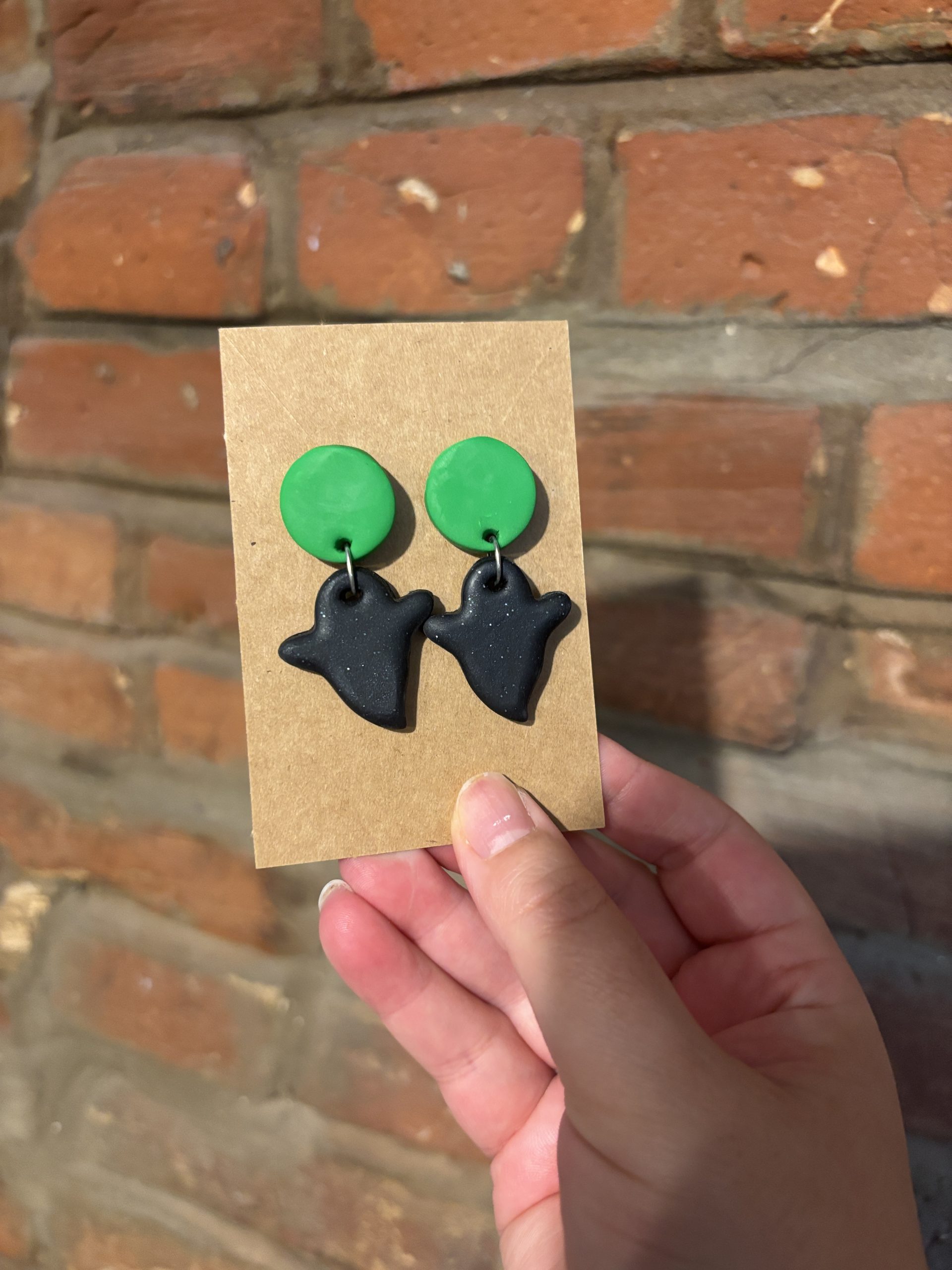 Ghost polymer clay earrings