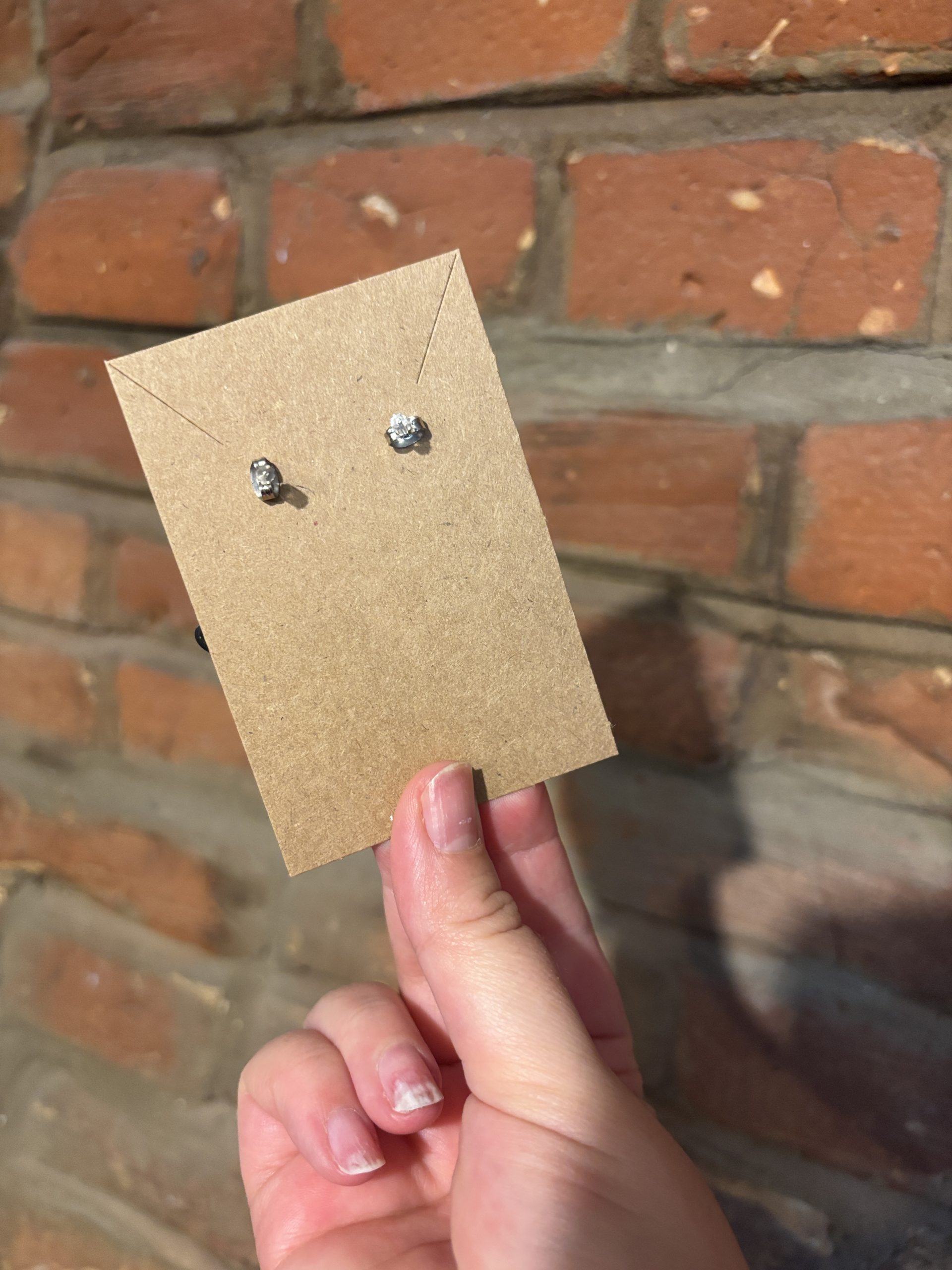 Ghost polymer clay earrings backing card