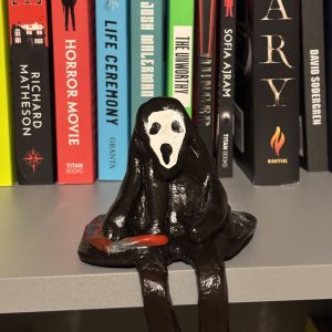 Handmade masked slasher bookshelf ornament