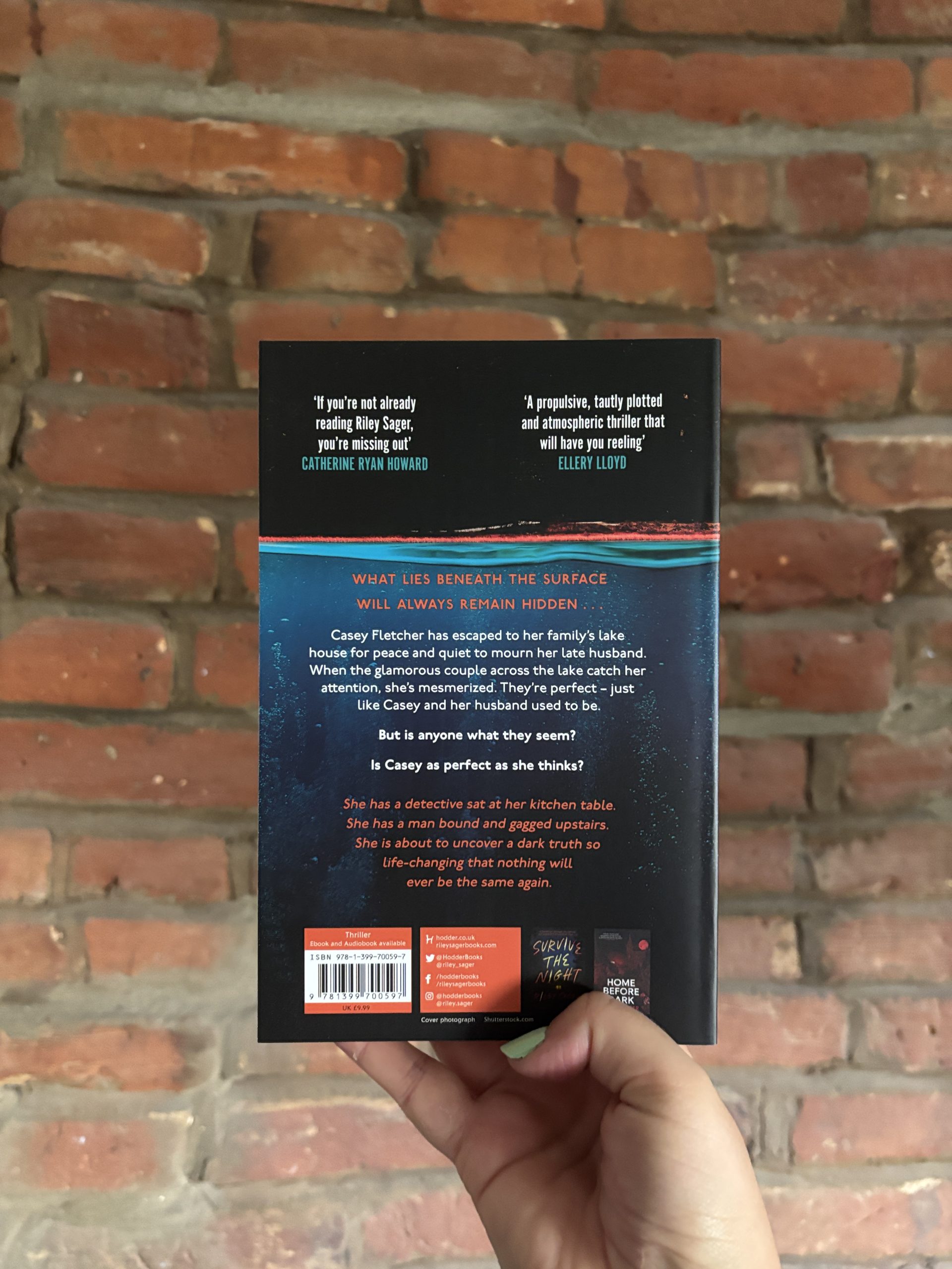 The House Across The Lake - Riley Sagar back cover