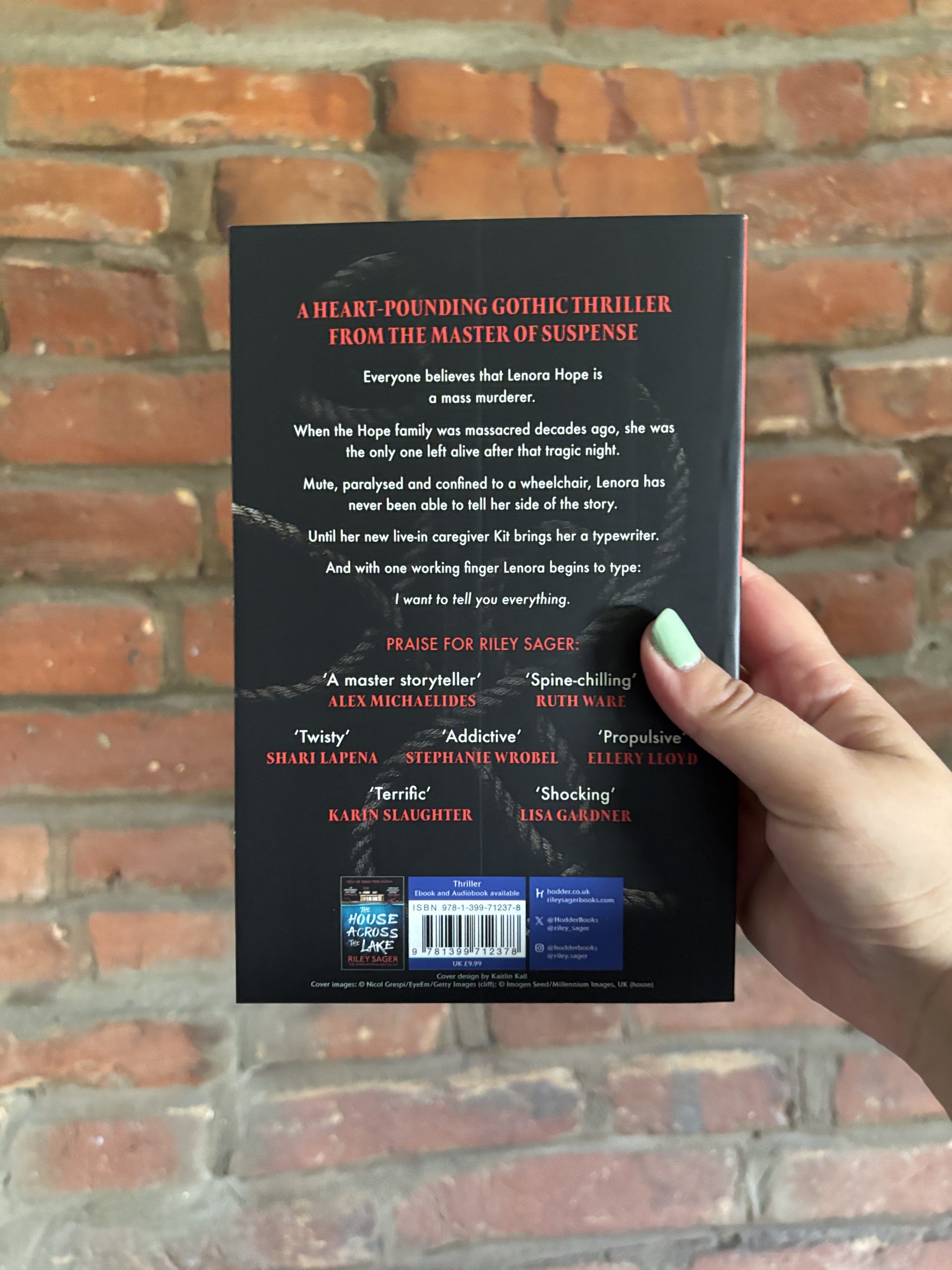 The Only One Left Riley Sagar back cover