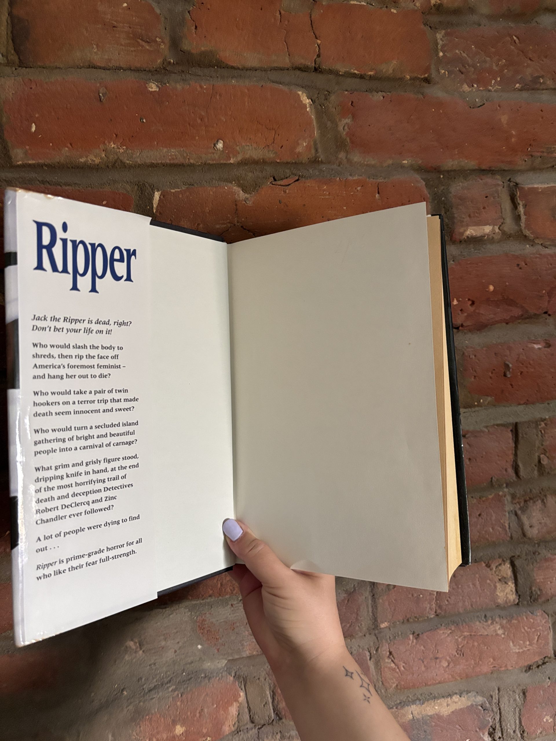 Ripper by Michael Slade secondhand inside page