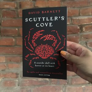 Front cover of Scuttler’s Cove by David Barnett, a coastal folk horror novel set in Cornwall.